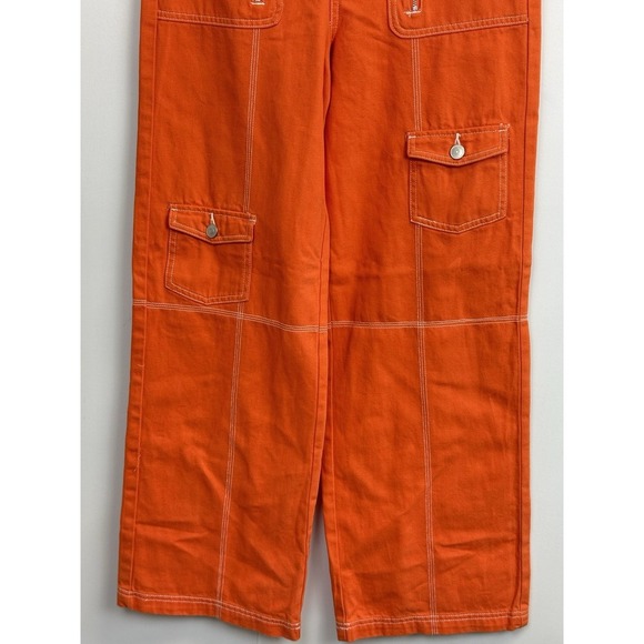 Forever 21 Orange Cargo Pants size M - Picture 4 of 7